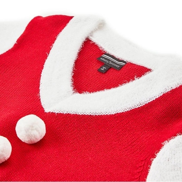 🎅 Allison Brittney 2-piecc Red & White Santa Christmas Dress w/ Hat Size Small - Picture 3 of 9